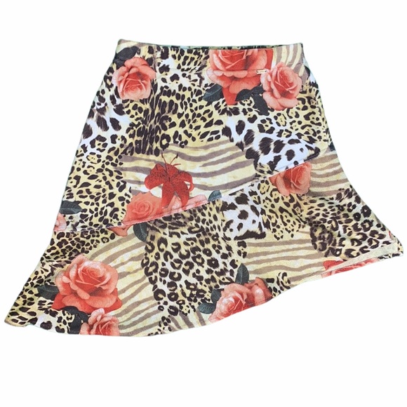 St. John Sport Floral Asymmetrical Knit Skirt - Picture 12 of 15